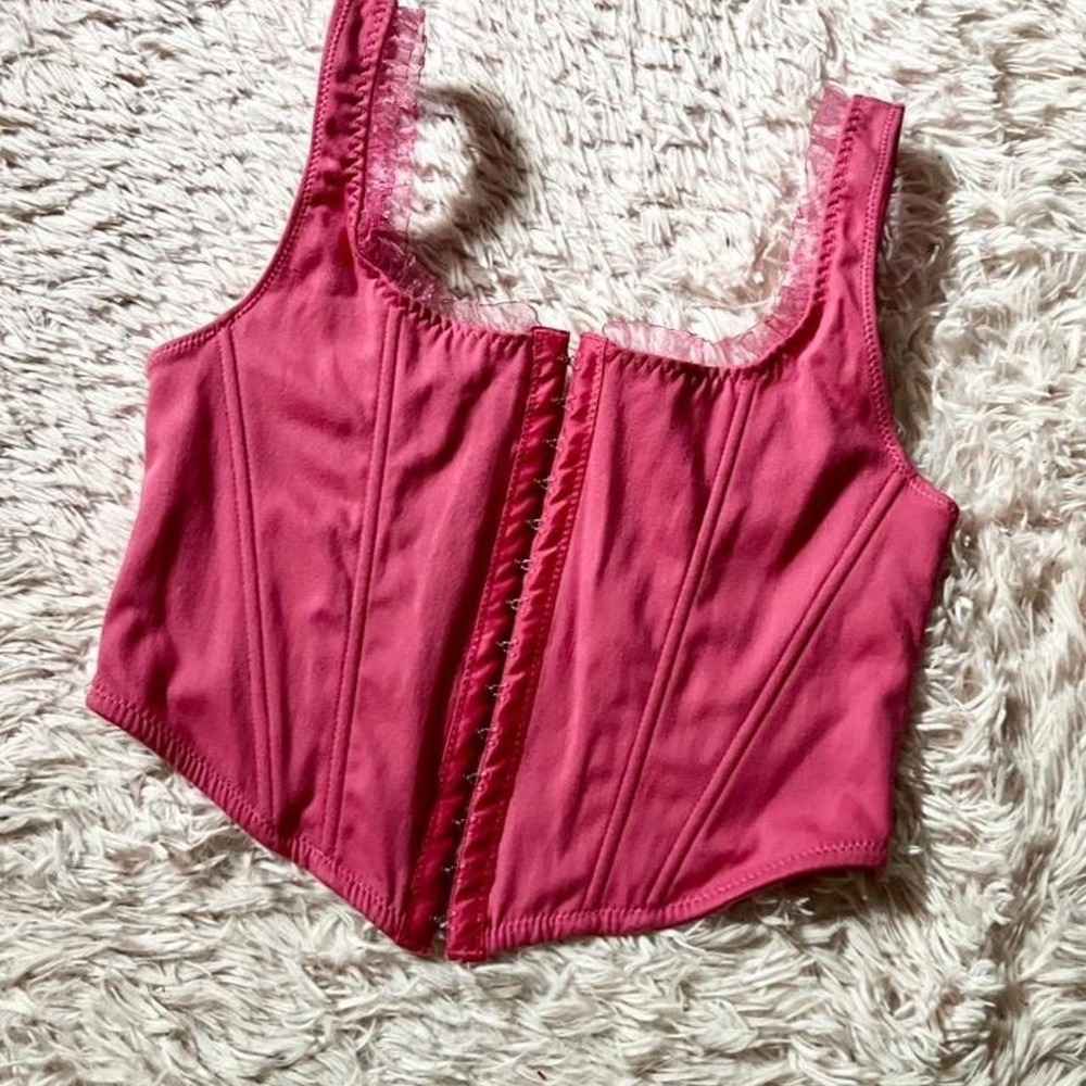Ruffle Feminine Bustier Corset Coquette Twee Top Womens S Rave Angel Fairycore